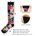 thumbnail image 3 of FORMRS Womens Knee High Socks Casual Long Thick Travel Daily Wear, 2 Pairs, Flowers Pattern Style, 3 of 6