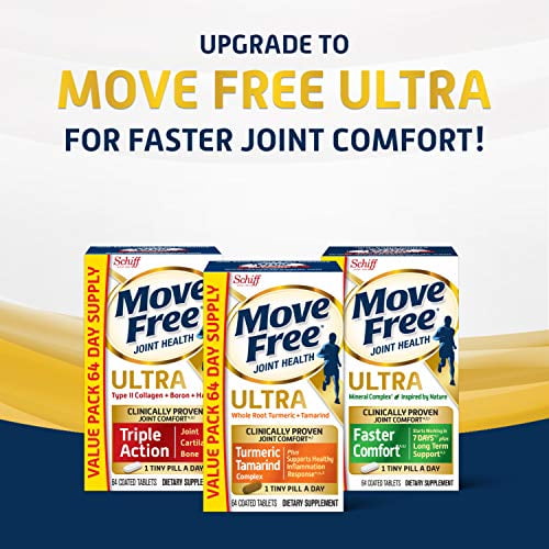 Glucosamine & Chondroitin Advanced Joint Health Supplement Tablets, Move Free (200 count in a bottle), Supports Mobility, Flexibility, Strength, Lubrication and Comfort