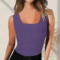 thumbnail image 2 of Weikingp Thick Strap Tank Tops For Women Plus Size Sleeveless Blouse Sleeveless Tops For Women Womens Undershirts Womens Loose Tank Tops Purple 2XL Clearance！, 2 of 5