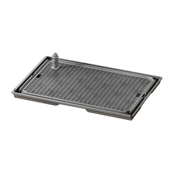 Inodoro para perros, orinal para mascotas con poste guía, soporte para almohadilla de entrenamiento para perros, bandeja para orinal portátil de fácil gris oscuro