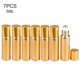 thumbnail image 1 of 7 piezas botella de perfume recargable botellas de vidrio de aceite esencial rodillo portátil ligero vacío rollo en botella para viaje 5 ml dorado, 1 of 5