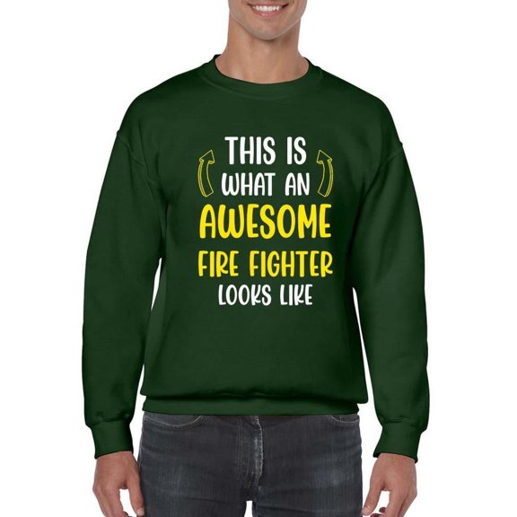 Awesome Fire Fighter Looks Like Sweatshirt Men -Smartprints Designs, Male XX-Large
