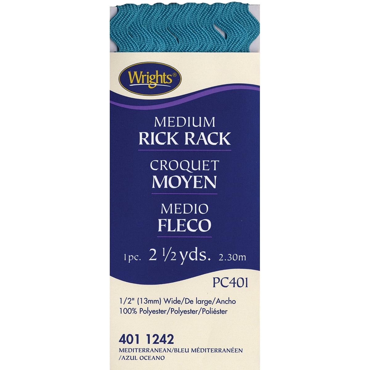 2 Wrights Medium Rick Rack PC401 Black  2.5 yd each  NEW