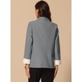 thumbnail image 4 of DARING DIVA Women's Notched Lapel Long Sleeve Jacket Suit Blazer S Grey, 4 of 6