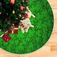 thumbnail image 5 of FMSHPON Green Shamrocks Pattern Xmas Christmas Tree Skirt Stand Mat for Holiday Party Decoration Indoor Outdoor 36 inches, 5 of 6