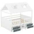 thumbnail image 4 of Full Size Wooden House Bed Frame, White, 4 of 9