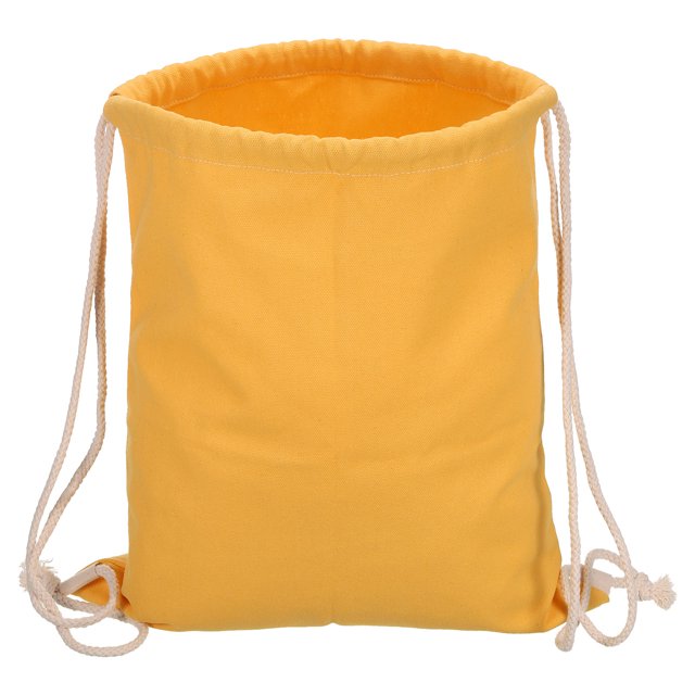 Unique Bargains Cotton Drawstring Bags Cotton Drawstring Backpack Foldable Sports Gym Bags Gold Tone