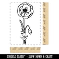 thumbnail image 2 of Hand Drawn Poppy Flower Rectangle Rubber Stamp Stamping Scrapbooking Crafting - Small 1.7in, 2 of 7