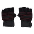 thumbnail image 1 of Levantamiento de pesas Guantes de gimnasio Entrenamiento Fitness Muñequera Entrenamiento Ejercicio Deportes (Negro M), 1 of 5