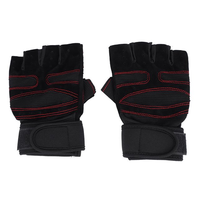 Levantamiento de pesas Guantes de gimnasio Entrenamiento Fitness Muñequera Entrenamiento Ejercicio Deportes (Negro M)