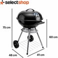 thumbnail image 2 of Parrilla BBQ Asador De Carbon Redonda Para Carne Asada Anafre Parrilla De Carbon Con Rejilla Facil De Limpiar Compacto De Acero Inoxidable (NEGRO), 2 of 8