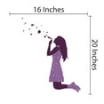 thumbnail image 3 of GIRLY - Purple Themed Mural Girl Silhouette Art Décor Blowing Bubbles Design Vinyl Adhesive Home Living Room Wall Decal Sticker - Kids Girls Bedroom Floral Dress Wall Decoration 16" x 20", 3 of 3