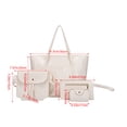 thumbnail image 2 of Women 4 Pcs Top Handle Satchel Hobo Handbag Set Large Tote +Purse +Shoulder Bag+Card Holder Fashion Large Tote Bag, 2 of 6
