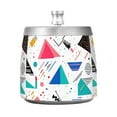 thumbnail image 7 of Yayeee Ashtray with Lid for Cigarette Smokeless Stainless Steel Home Ash Holder, Green Retro Triangles, 7 of 7