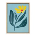 thumbnail image 2 of Kate and Laurel Sylvie Yellow Flower Framed Canvas Wall Art by Emma Daisy, 18x24 Natural, Beautiful Simple Botanical Wall Decor, 2 of 6