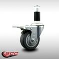 thumbnail image 2 of 3.5 Inch SS Thermo Rubber Swivel 1-3/8 Inch Expanding Stem Caster Brake, 2 of 2