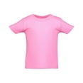 thumbnail image 5 of Marky G Apparel Baby and Toddler Short-Sleeve T-Shirts 100% Cotton Jersey Crew-Neck Tee, 12M, Raspberry/Heather/Heather(Pack of 3), 5 of 6