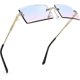 thumbnail image 2 of A pair of retro rimless sunglasses rectangular frameless candy-colored glasses female male (gold frame on blue and pink), 2 of 4