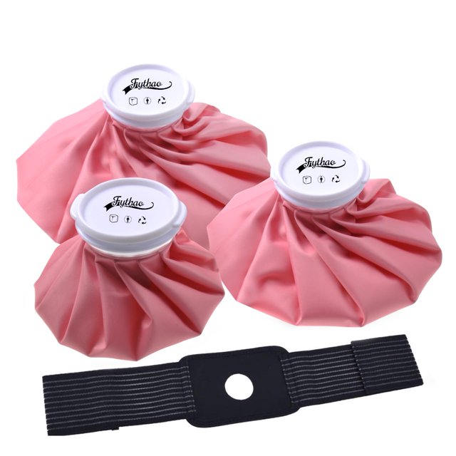 Paquete de hielo Fythao reutilizable para terapia de frío y calor, 3 tamaños, rosa