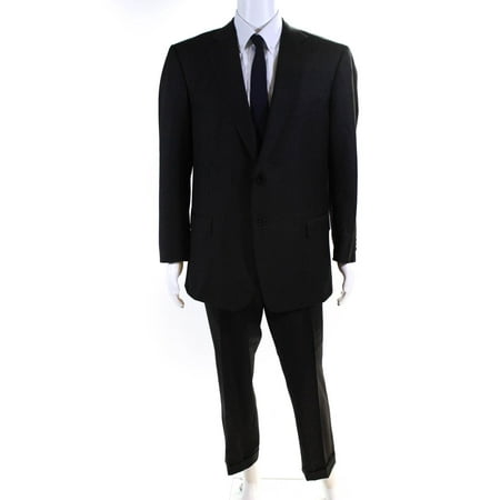 Pre-owned|Ermenegildo Zegna Mens Notch Collar Blazer Straight Trouser Set Brown Size 56R