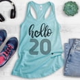 thumbnail image 2 of Hello 20 Tank Top, Ladies Racerback Tank Top, 20th Birthday Tank, Twentieth Birthday Tank, B-day Tank, Cancun, Small, 2 of 3