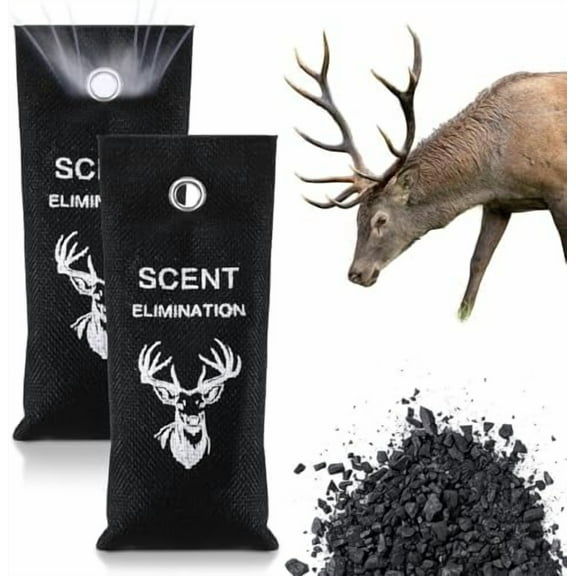 2 Pcs Scent Elimination for Hunting Charcoal Odor Absorber for Strong Odors Scent Away Elimination Hunting Accessories Long Lasting Eliminator Charcoal Bags for Hunters$$Other