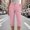 Pink, variant on Drovellove Women's High Waist Elastic Waist Pants with Belt and Pockets – Casual Solid Drawstring Trousers for Beach Vacation or Daily Office