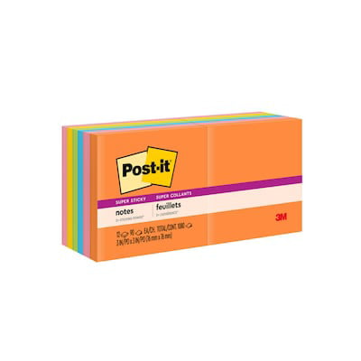 x 3 in Post-it Super Sticky Notes 3 in 16 Pads/Pack 90 Sheets/Pad 