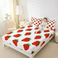 thumbnail image 4 of jejeloiu Cute Strawberry Bed Sheets,Kawaii Fruit King Sheets,Red White Sheet Set For Children,Ultra Soft Home Decor,4 Pieces, 4 of 7