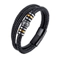 thumbnail image 1 of Fiudx Pulsera de Cuero, Elegante Accesorio de Acero Inoxidable de Piel de Vaca, Diseño Duradero de Acero de Titanio, 8,6 Pulgadas de Largo, Regalo Perfecto para Él, Recuerdo para Recuerdos Especiales, 1 of 2