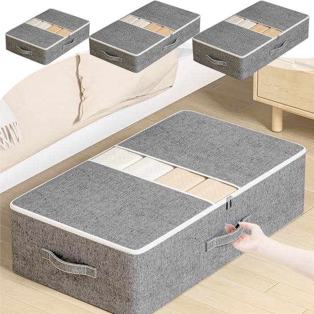 Fiudx Organizador de Bolsas de Almacenamiento, Material Transpirable, Cierre de Doble Cremallera, Asas Transparentes para Ventanas, Organizador para Dormitorio, Solución de Almacenamiento para El Hog