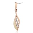 thumbnail image 5 of Estele Brass Rose Gold Tone Plated White Enamel With Crystal Stone Earrings, 5 of 5