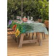 thumbnail image 3 of Outdoor Table Cloth with Umbrella Hole and Zipper, Tropical Plant Colorful Floral Waterproof Rectangle Tablecloth 60"x102", Fern Print Summer Birds Washable Table Cover for Outside Party Patio Picnic, 3 of 8