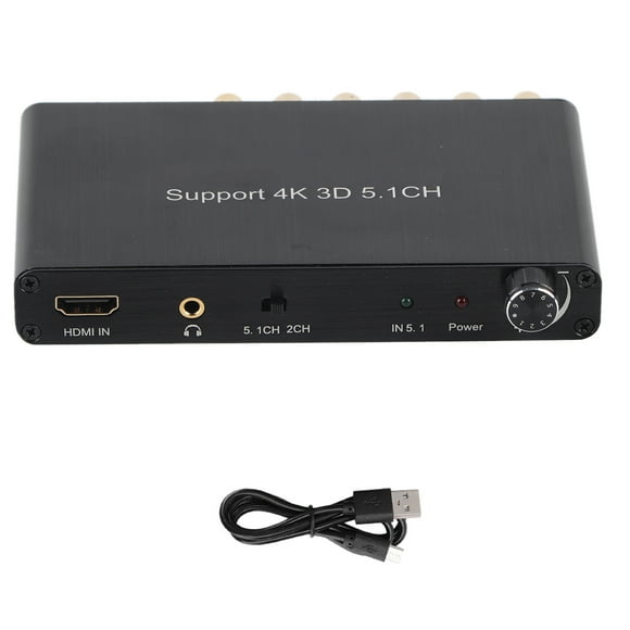 ZOUSSIQI HDMI Audio Extractor Decoder Convertor for Dolby Support 4K 5.1CH Three Dimensional 110‑240Vblack UK EL225#03593