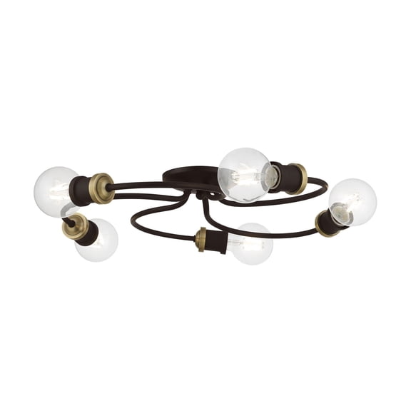 Livex Lighting - Bromley - 5 Light Large Flush Mount In Transitional Style-4.63