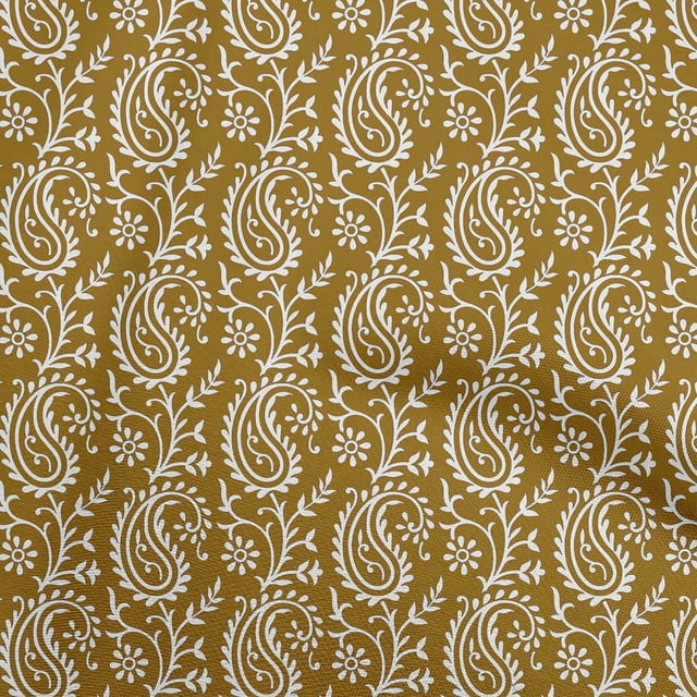 oneOone Cotton Jersey Dark Mustard Fabric Block Fabric For Sewing Printed Craft Fabric By The Yard 58 Inch Wide