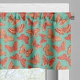 thumbnail image 3 of Ambesonne Butterfly Valance Pack of 2, Stripes on the Background, 42"X12", Vermilion Sea Green, 3 of 5