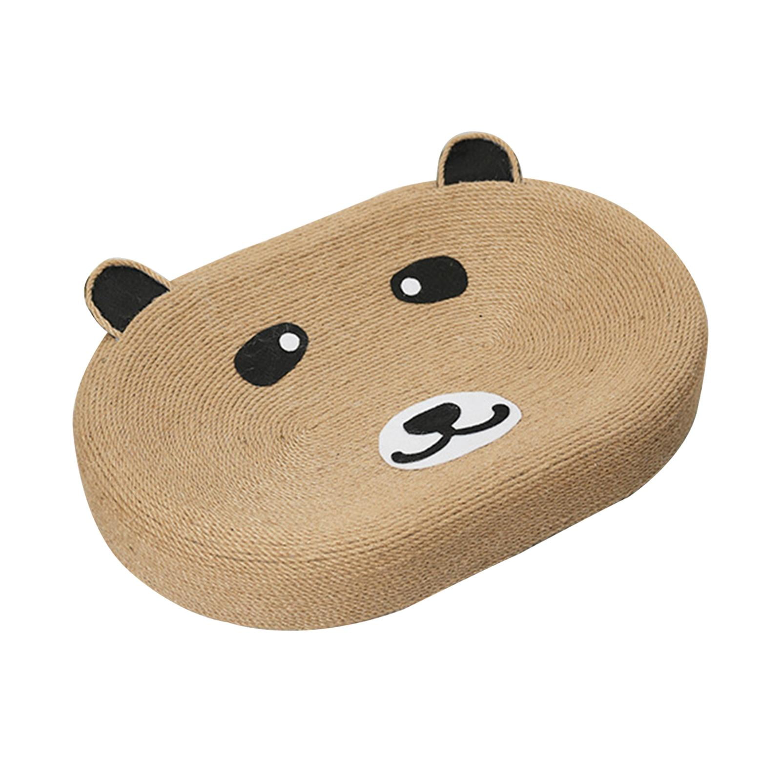 Cat Cardboard Bed Oval Cat Scratch Pad Furniture Protection Sisal Play Training Cat Scratcher Pad Cat Scratch Pad Bowl for Medium Large Cats Bear