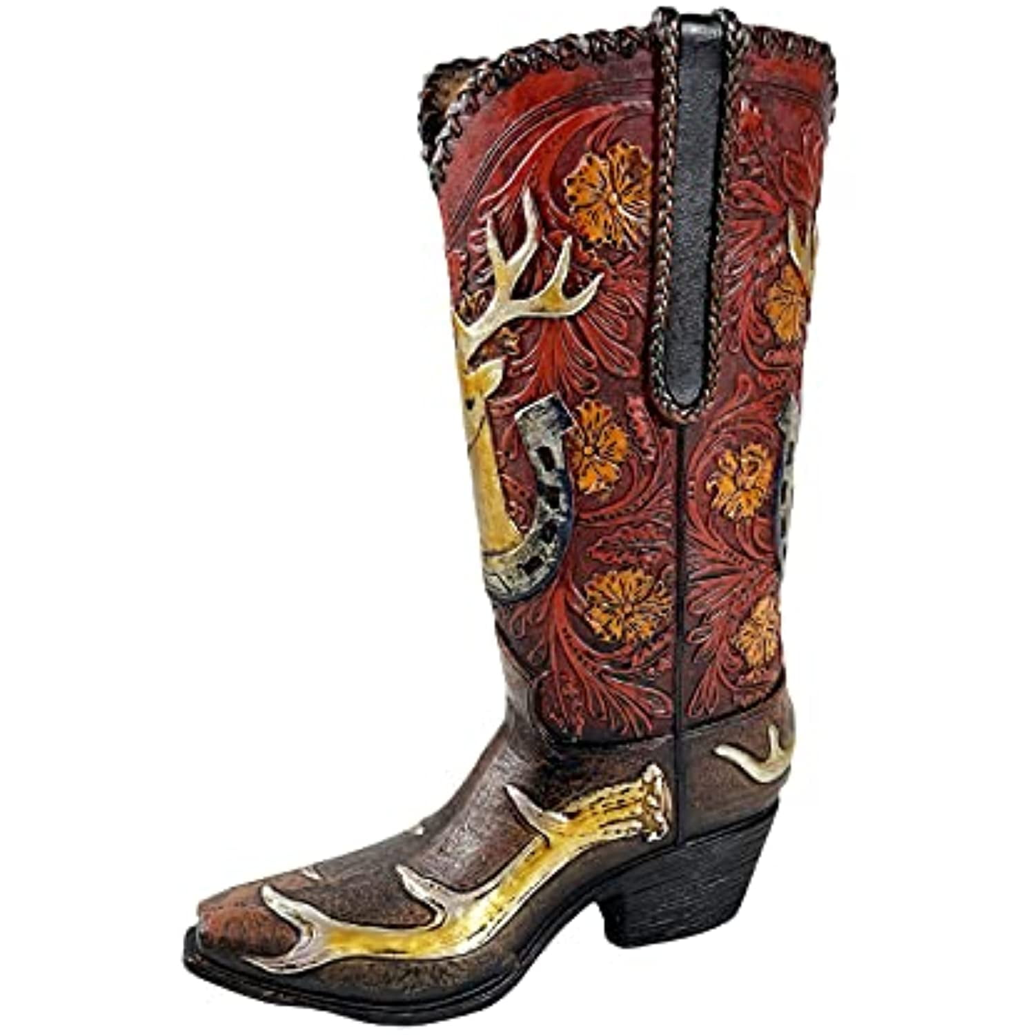 brown Cowboy Boot Vase western country Home Decor great gift idea storage 