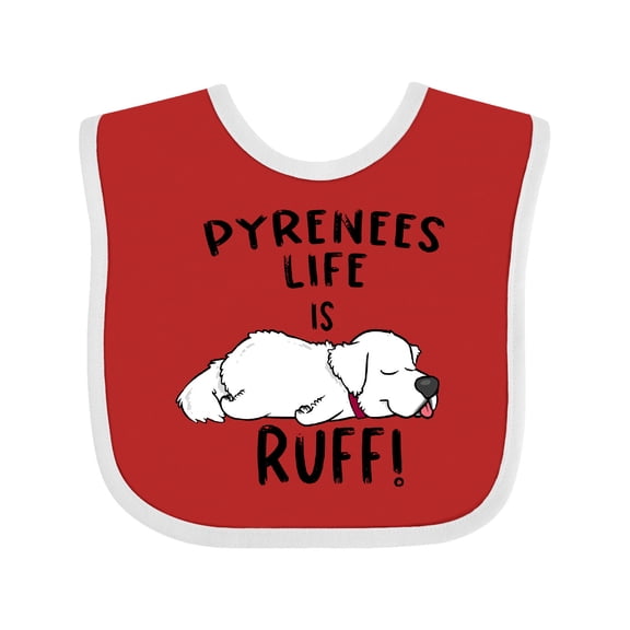 Inktastic Pyrenees Life is Ruff Great Pyrenees Boys or Girls Baby Bib