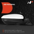 thumbnail image 3 of A-Premium Passenger Side Power Door Mirror - Compatible with Honda Civic 2016 2017 2018 2019 2020 2021 - Heated Manual Folding White Outside Rear View Mirror, 3 of 6