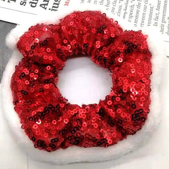 MEIBUTYUP 4-Pack Christmas Hair Scrunchies Elastic Ponytail Holders Assorted Festive Colors for Women and Girls