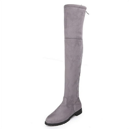 

EQWLJWE 2022 Booties for Winter Warm Women s Rivets Zipper Hoof Heels Riding Horse Sexy Mid Calf Boots Deals Discount Clearance