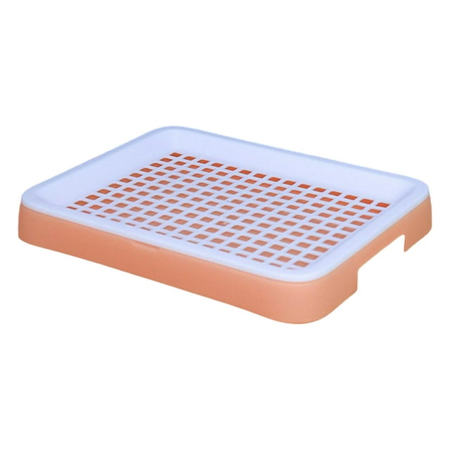 Bandeja sanitaria para conejos, extraíble, fácil de limpiar, suministros para mascotas, bandeja sanitaria para cobayas, orinal para animales pequeños Rosa Blanco