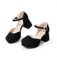 thumbnail image 3 of DREAM PAIRS Girls' Platform Mary Jane Pumps Chic Chunky High Heel Dress Shoes with Rhinestone Buckle Comfortable Square Toe Party Shoes for Kids, 3 of 6