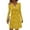 Yellow, variant on Women's Autumn Winter Long-sleeved Casual V-Neck Midi Dress with Floral Print, Pocket-Free, Beige, Size L