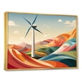 thumbnail image 2 of Designart "Green Horizon Holland Wind Turbine Views II" Architecture Framed Wall Art - Industrial Green Wind Turbines Living Room Framed Canvas Art, 2 of 6