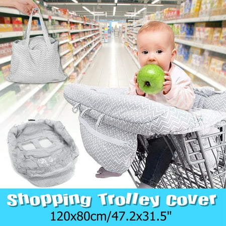 2-in-1 Large Shopping Cart Cover High Chair Cover for Baby or Toddler Compact Universa Fit Unisex for Boy or Girl ,Includes Carry Bag,Machine Washable ,Fits Restaurant