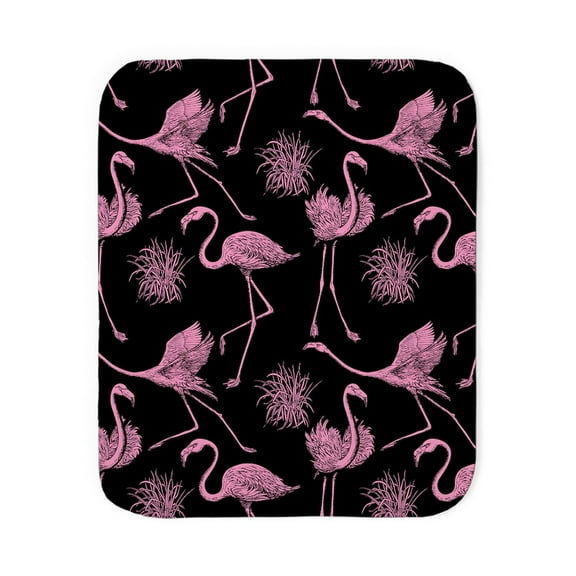 CafePress - Flamingos On Black - Sherpa Fleece Throw Blanket 60" x 50"