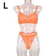 thumbnail image 1 of Encaje sexy conjunto de ropa interior sujetador ropa interior regalo para mujer, naranja fluorescente, L 2 piezas Methold XX000054-46, 1 of 7